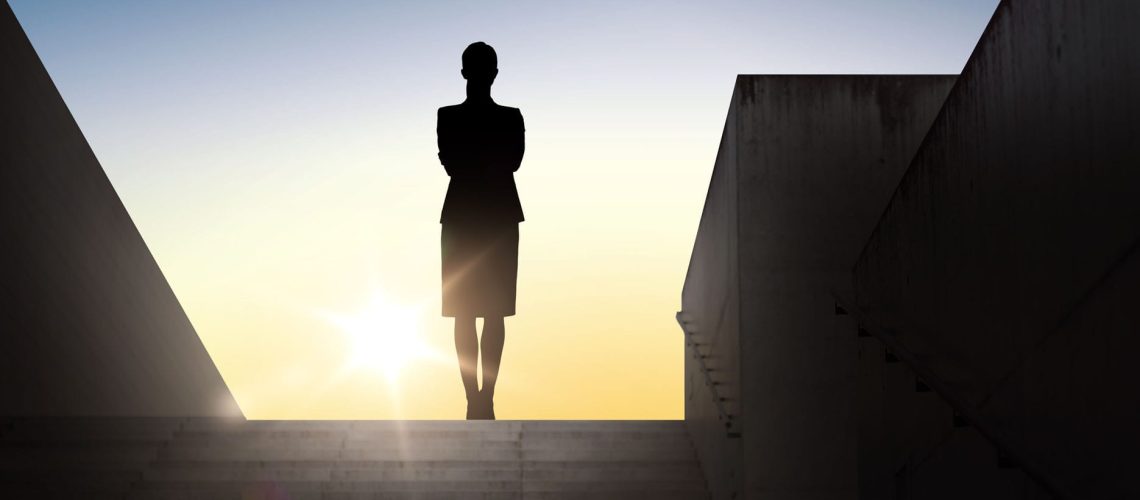 Business,,Success,,Achievement,And,People,Concept,-,Silhouette,Of,Woman