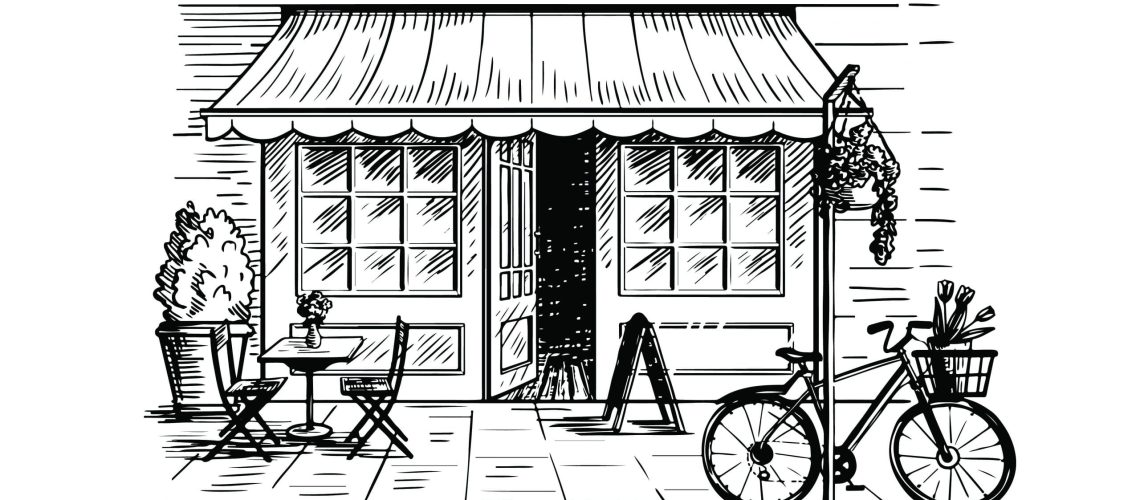 Street cafe sketch
