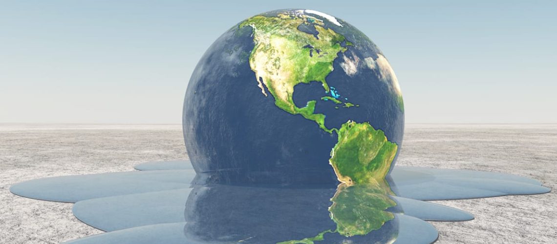 Earth,Melting,Into,Water