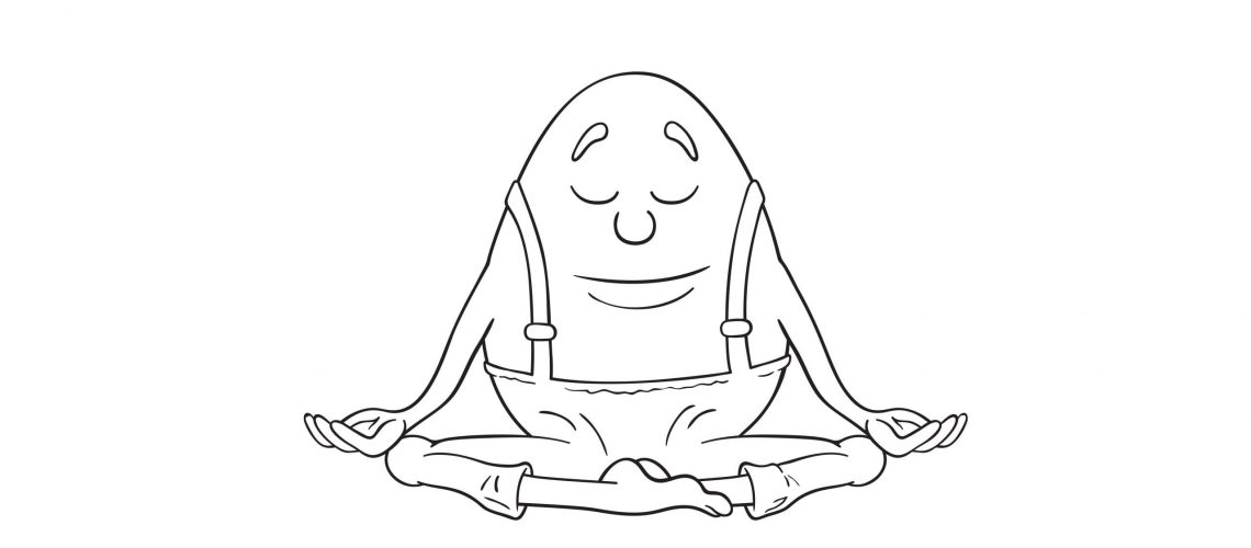 Black,And,White,Illustration,Of,A,Cartoon,Humpty,Dumpty,Egg