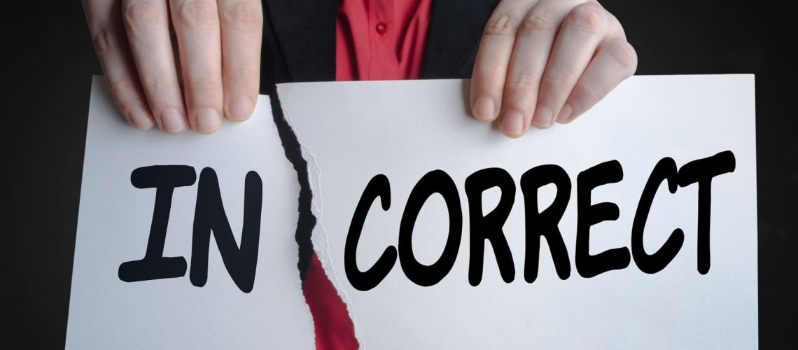 Businessman,Tearing,Up,A,Paper,Sign,,Incorrect,Become,Correct.