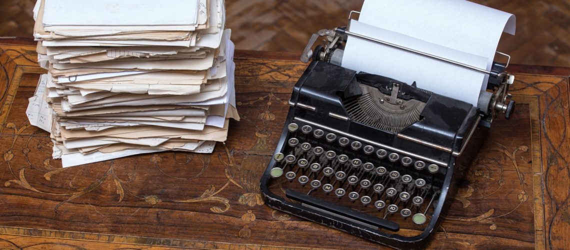 Old,Typewriter,On,The,Incrustated,Table