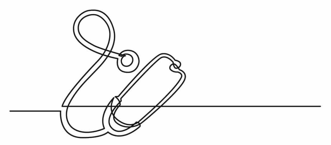 one line logo design of stethoscope