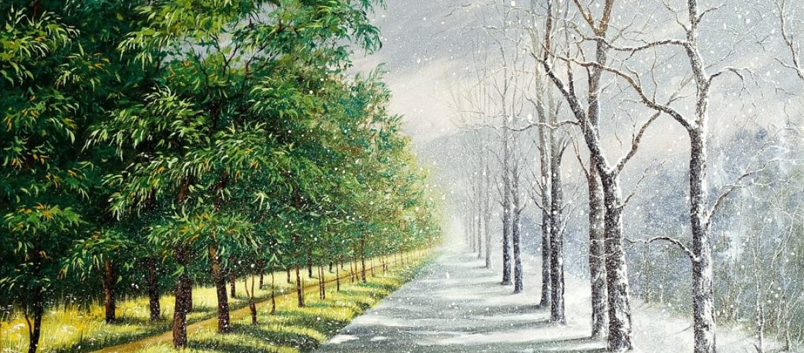 Winter and summer, contrast